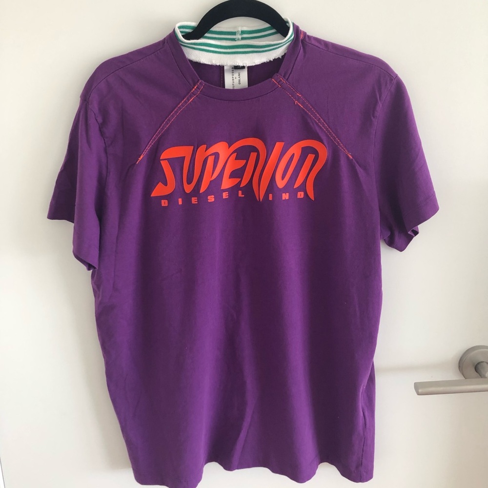 Diesel Purple and Orange Short Sleeve Tee